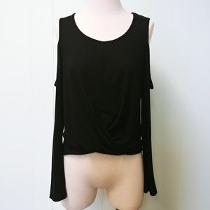 Black Cold Shoulder Top